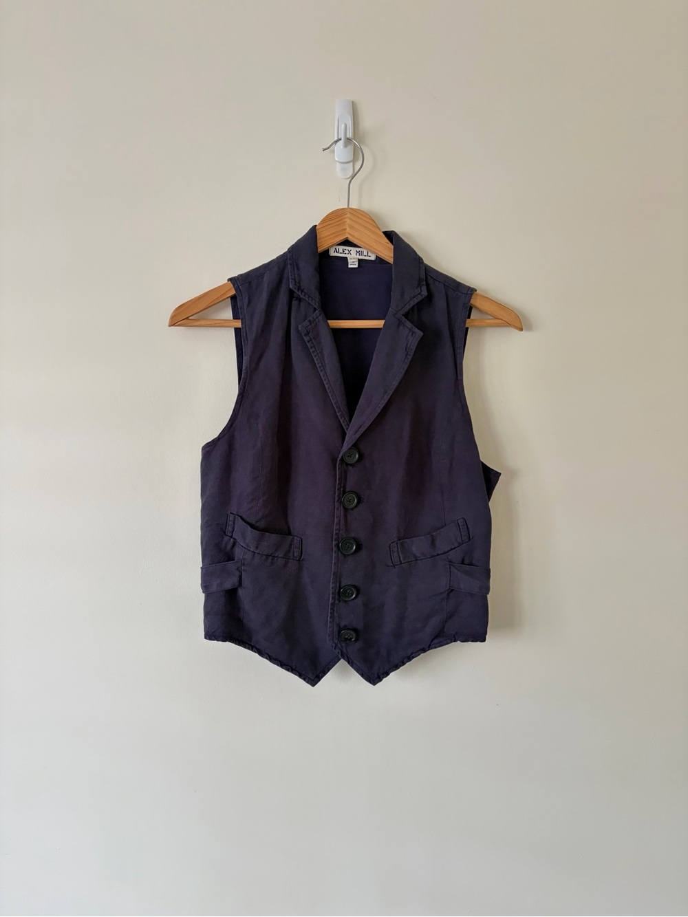 Alex Mill Navy Button Front Vest
